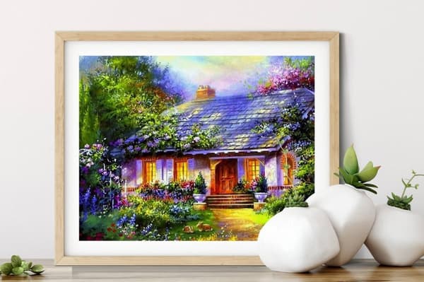 Diamantbroderi Eventyrhus 45x55 cm