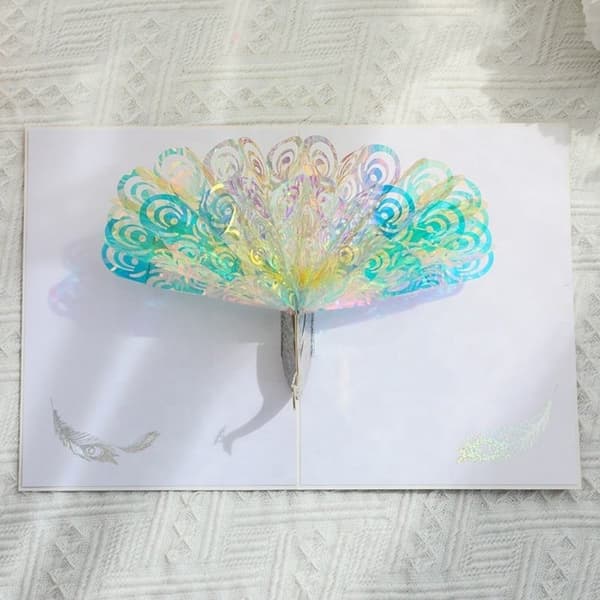3D Pop-up-hälsningskort Fabulous Peacock