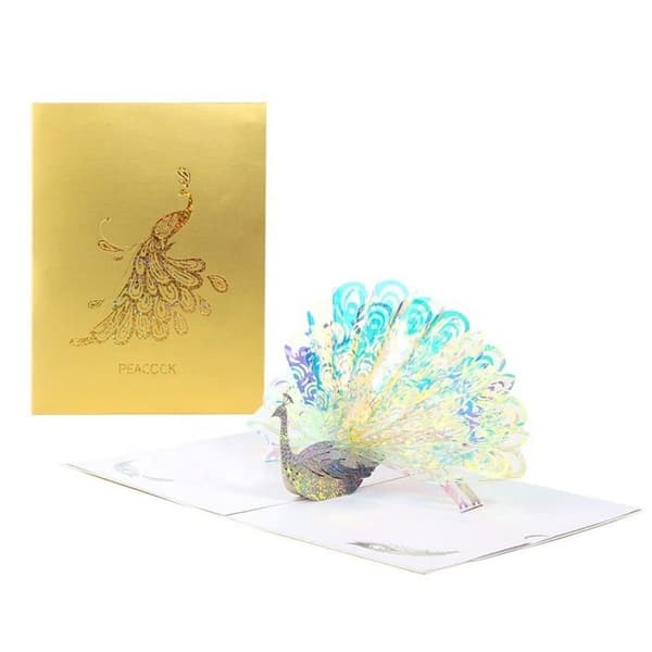 3D Pop-up-hälsningskort Fabulous Peacock