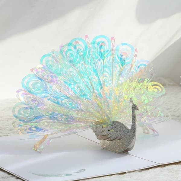 3D Pop-up-hälsningskort Fabulous Peacock