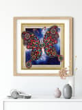 Miniatyrbillede 6 af 6: Diamantbroderi Fe Sommerfugl 47x47 cm