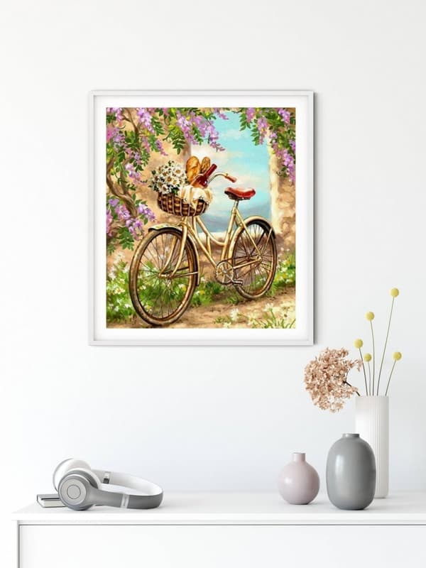 Timanttikirjonta Idyllinen Ajelu - Polkupyörä 45x55 K