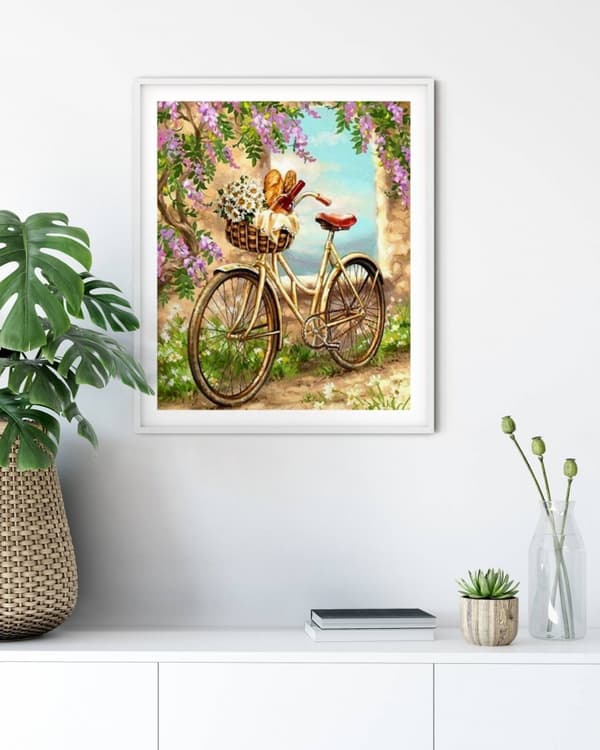 Timanttikirjonta Idyllinen Ajelu - Polkupyörä 45x55 K