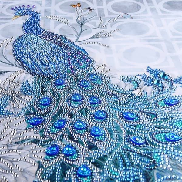 Diamantbroderi Lilla Påfugl 2 35x45 cm