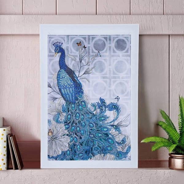 Diamantbroderi Lilla Påfugl 2 35x45 cm