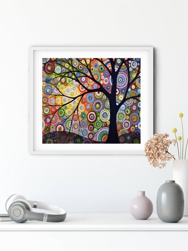 Diamantbroderi Träd i tusen färger 45x55 cm