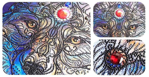 Diamantbroderi Rubin Ulv 36x46 cm