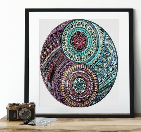 Diamantbroderi Magiske cirkler 40x40 cm