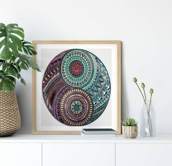 Diamantbroderi Magiske cirkler 40x40 cm