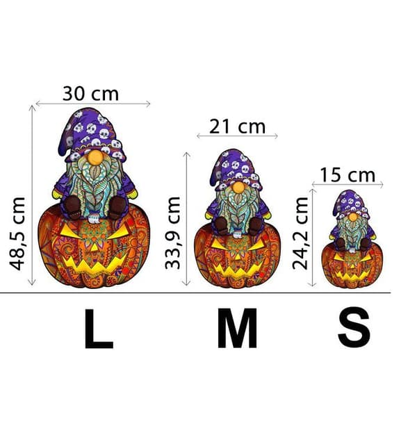 Træpuslespil Halloween Gnome L