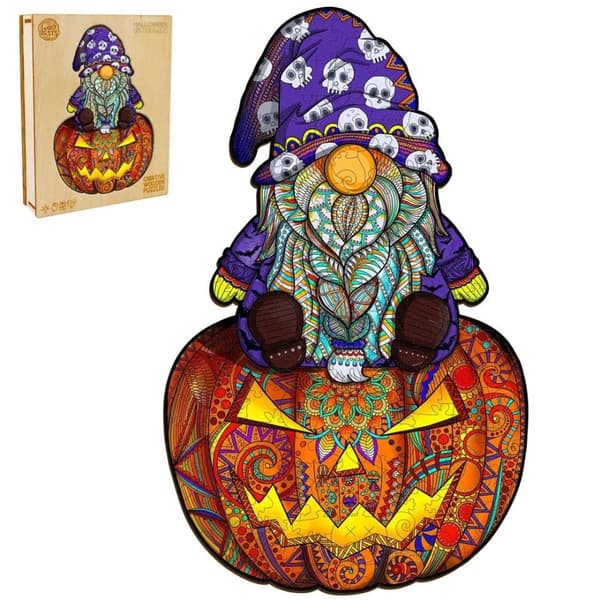 Træpuslespil Halloween Gnome L