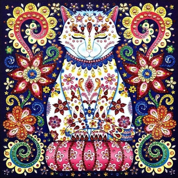 Diamantbroderi Fokuseret Kat 30x30 cm