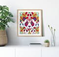 Miniatyrbild 3 av 5: Diamantbroderi Färgglada Pandor 30x30 cm