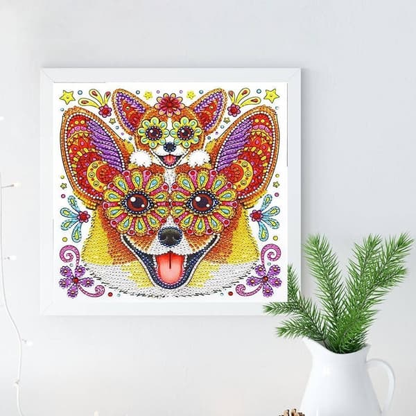 Diamantbroderi Glad Chihuahua 30x30 cm