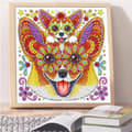 Miniatyrbillede 6 af 6: Diamantbroderi Glad Chihuahua 30x30 cm