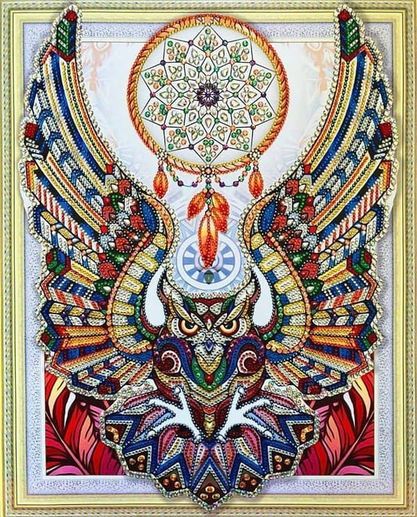 Timanttikirjonta Pöllöunelmia 47x57 cm