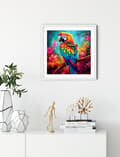Miniatyrbild 4 av 4: Diamantbroderi Färgglad Papegoja 45x45 cm