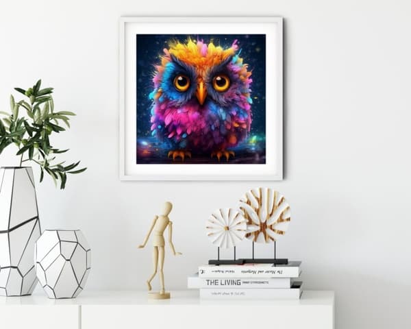 Diamantbroderi Uggla Färger 45x45