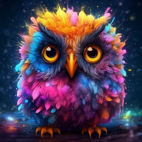 Diamantbroderi Uggla Färger 45x45