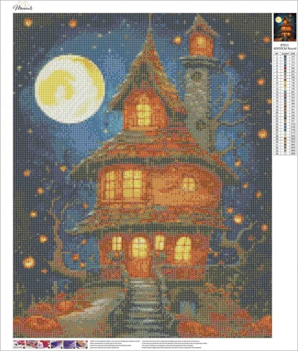 Diamantbroderi Fantastisk Hjemsøgt Hus 45x55 cm