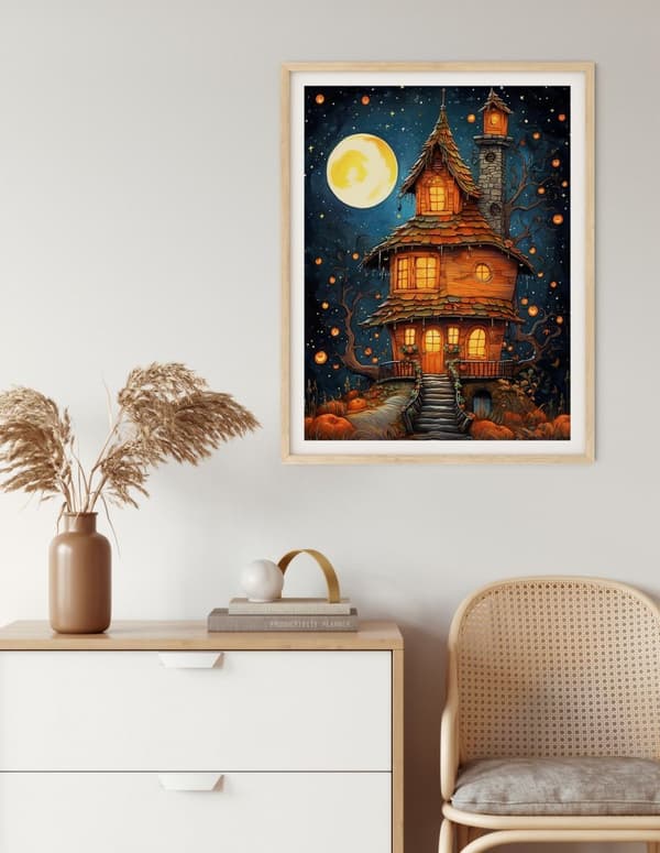 Diamantbroderi Fantastisk Hjemsøgt Hus 45x55 cm