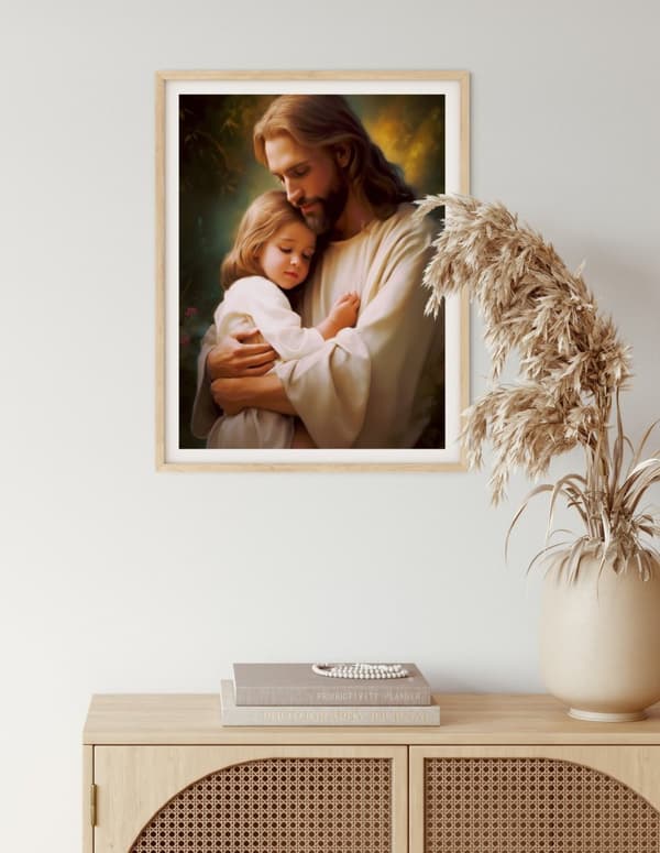 Diamantbroderi Jesus Omtanke 45x55 cm