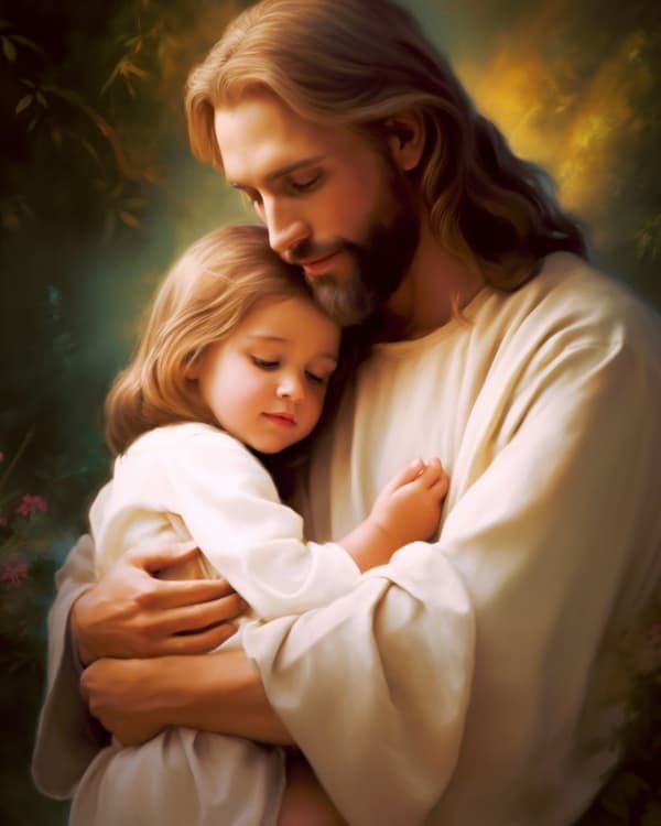 Diamantbroderi Jesus Omtanke 45x55 cm