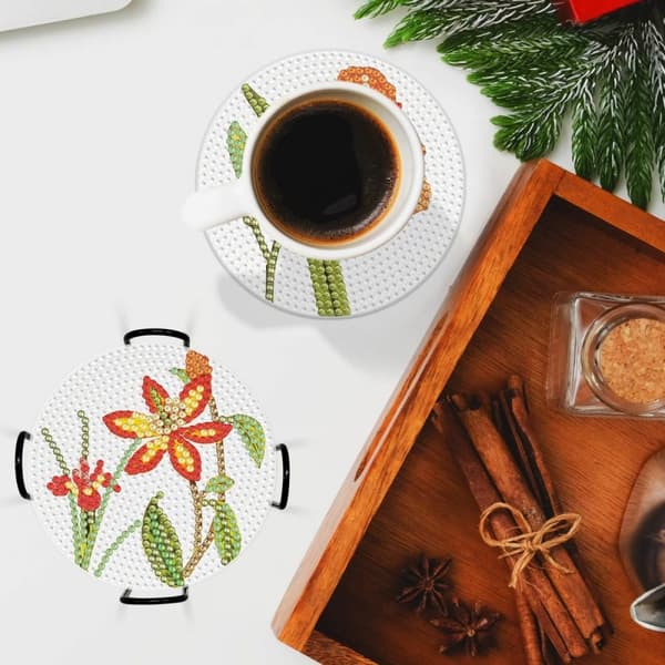 Diamantbroderi - Glasunderlägg Set med 9 glasunderlägg - Iriser