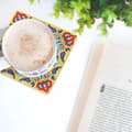 Miniatyrbild 4 av 6: Diamantbroderi - Glasunderlägg - Fyrkantiga 6 st - Mandalas 2