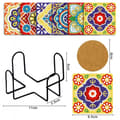 Miniatyrbild 2 av 5: Diamantbroderi - Glasunderlägg - Fyrkantiga 6 st - Mandalas 4