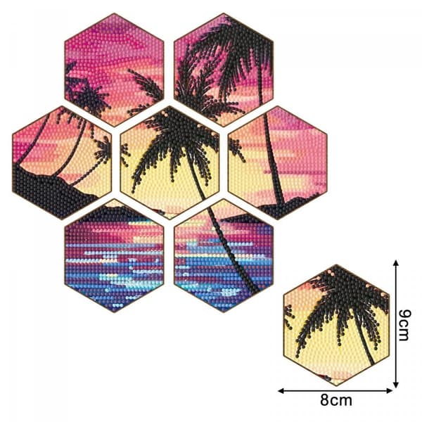 Diamantbroderi - Bordskåner - Honeycomb - Paradise Beach