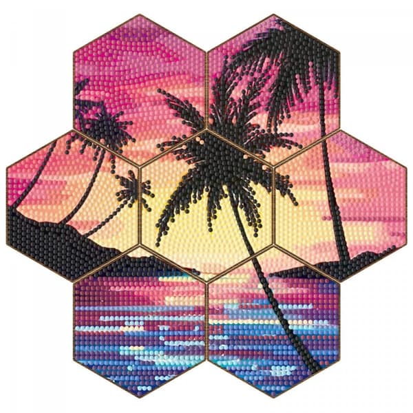 Diamantbroderi - Bordskåner - Honeycomb - Paradise Beach