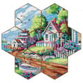 Miniatyrbillede 1 af 7: Diamantbroderi - Bordskåner - Honeycomb - Hus ved bugten
