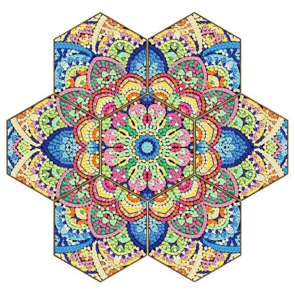 Timanttikirjonta - Lasinalus - Hunajakenno - Mandala 2