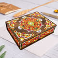 Miniatyrbild 5 av 7: Diamantbroderi Dekorativ Ask Kista - Orange Mandala