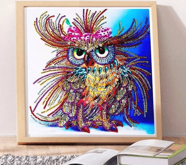 Galen uggla diamantbroderi 30x30 cm