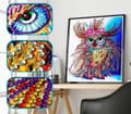 Miniatyrbild 2 av 3: Galen uggla diamantbroderi 30x30 cm