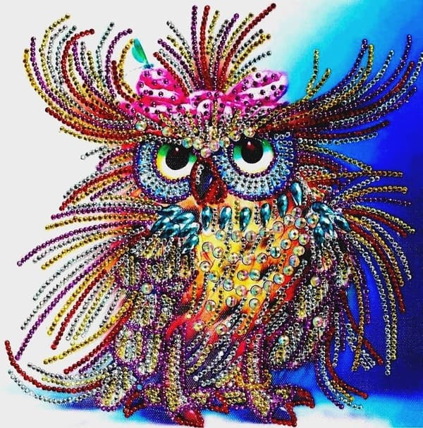 Galen uggla diamantbroderi 30x30 cm