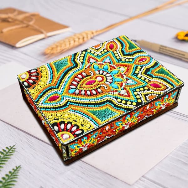 Diamantbroderi Dekorativ låda Kista - Solig Ornament