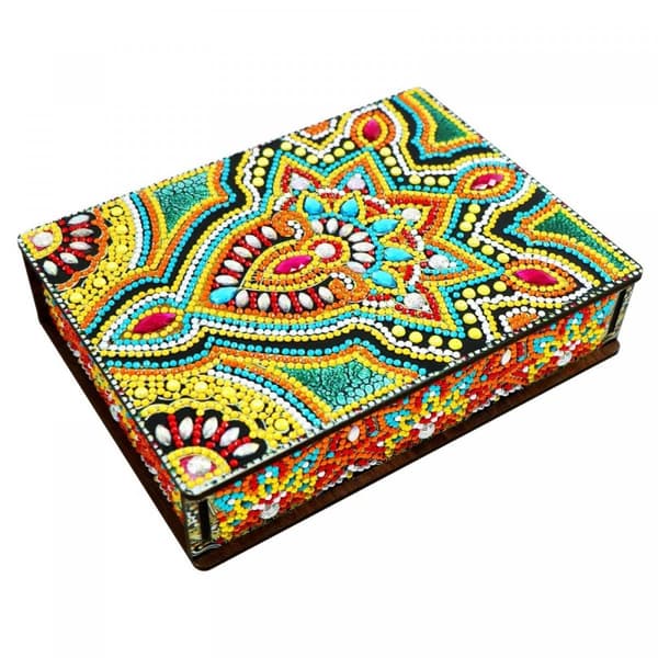Diamantbroderi Dekorativ låda Kista - Solig Ornament