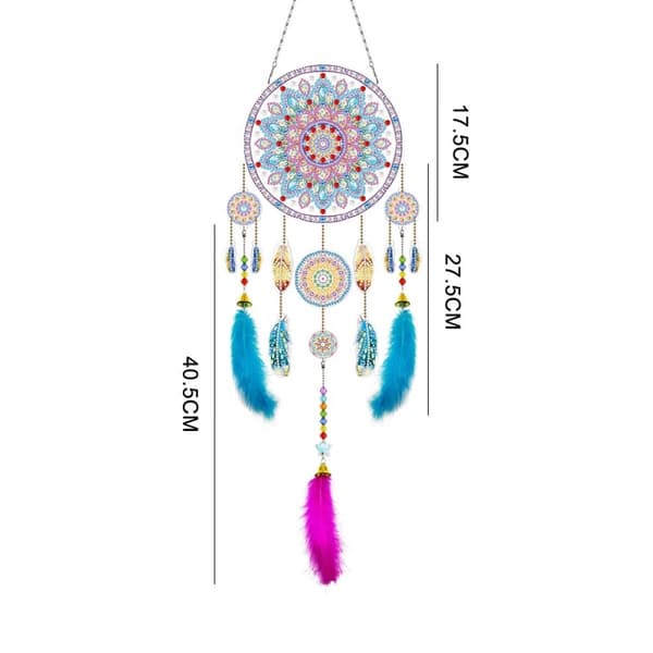 Diamant Drømmefanger Broderi - Blå Mandala