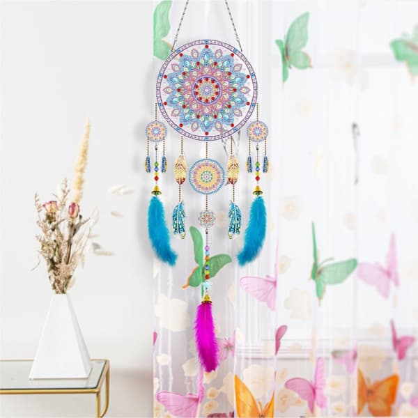 Diamant Drømmefanger Broderi - Blå Mandala