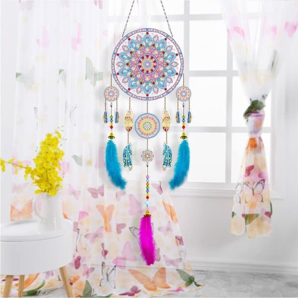 Diamant Drømmefanger Broderi - Blå Mandala