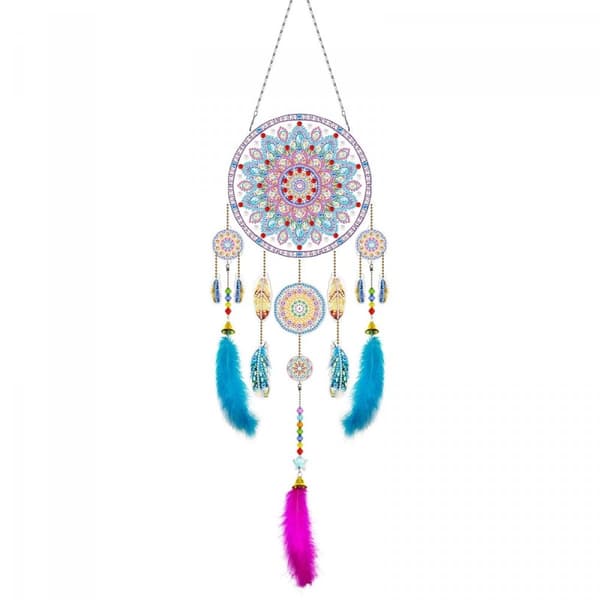Diamant Drømmefanger Broderi - Blå Mandala