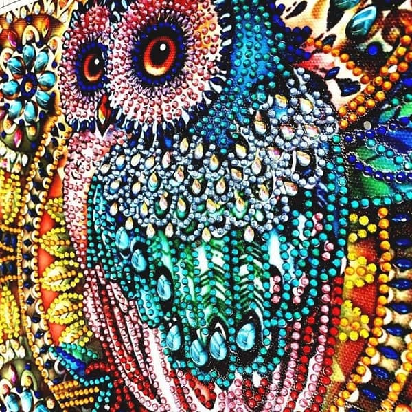 Diamantbroderi Solig Uggla 30x30 cm