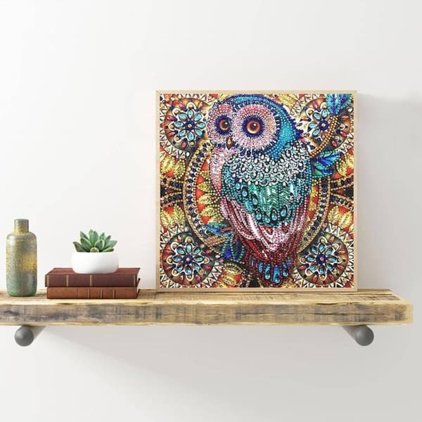 Diamantbroderi Solig Uggla 30x30 cm