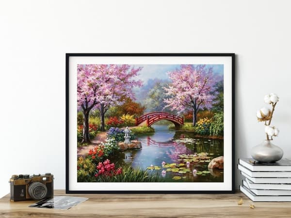 Diamantbroderi Forårsafslapning 30x40 cm