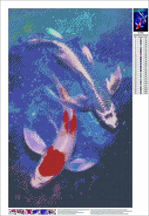 Diamantbroderi Stjerneformet Koje 35x53 cm