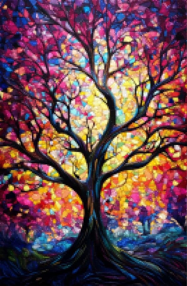 Diamantbroderi Eksplosion af Farver 45x65 cm
