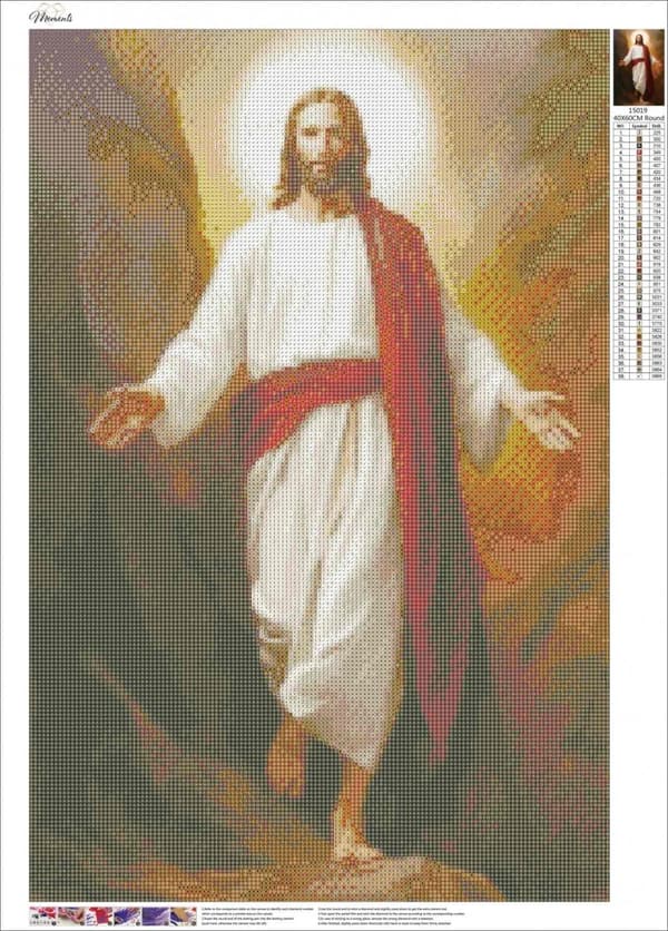 Diamantbroderi Jesus Frelseren 45x65 cm